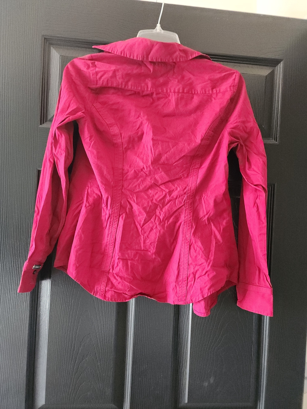 Express Red Button-Up Blouse - Picture 2 of 3